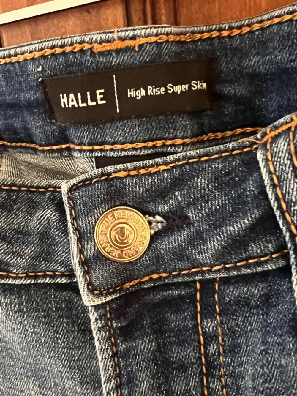 True Religion Halle High Rise Super Skinny | Blue Denim | Size 27 | Like New - Picture 6 of 12
